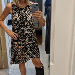 Walter Baker W118 Black Print Asymmetrical Dress M